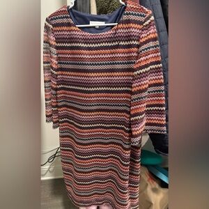 Sandra Darren knit dress knee length used 1x size Large